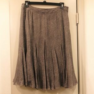 Charter Club Plus Size Spotted Polka Dot Taupe Brown Midi Skirt, Size  14